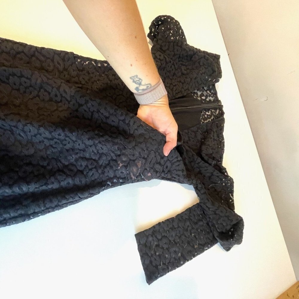 House of Harlow 1960 x Revolve Lace Maxi Midi Dress S Black Long Sleeve V-neck - Picture 6 of 9